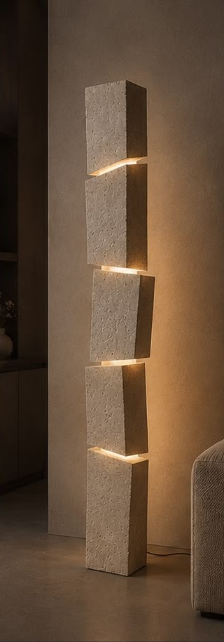 Mimari Seri Kaydırmalı Blok Yer lambası